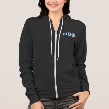 Pi Beta Phi Maroon And Blue Letters Hoodie by pibetaphi at Zazzle