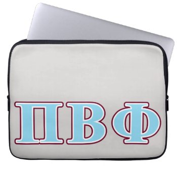 Pi Beta Phi Maroon And Blue Letters Laptop Sleeve by pibetaphi at Zazzle