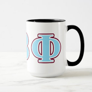 Pi Beta Phi Maroon and Blue Letters Mug