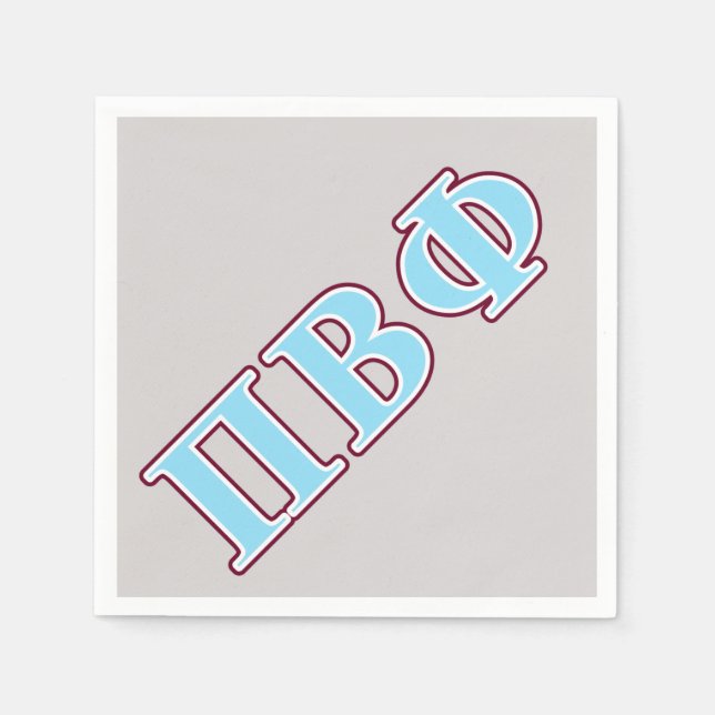 Pi Beta Phi Maroon and Blue Letters Napkins (Front)