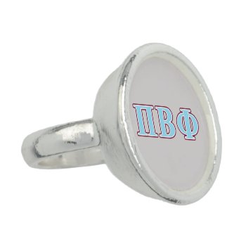 Pi Beta Phi Maroon And Blue Letters Ring by pibetaphi at Zazzle