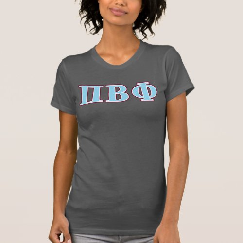 Pi Beta Phi Maroon and Blue Letters T_Shirt