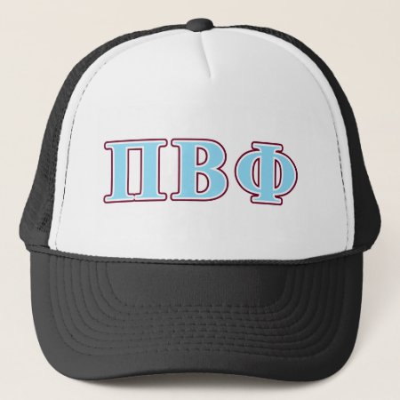 Pi Beta Phi Maroon And Blue Letters Trucker Hat