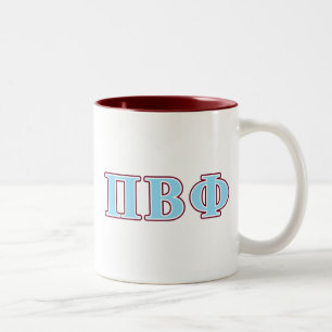 Pi Beta Phi Maroon and Blue Letters Two-Tone Coffee Mug