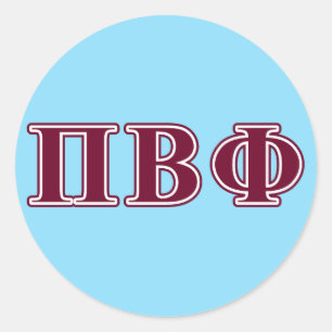Pi Beta Phi Maroon Letters Classic Round Sticker