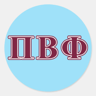Pi Beta Phi Maroon Letters Classic Round Sticker