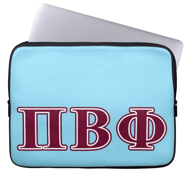 Pi Beta Phi Maroon Letters Laptop Sleeve (Front)