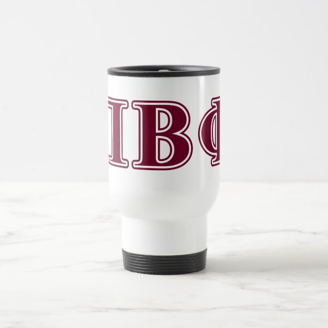 Pi Beta Phi Maroon Letters Travel Mug (Center)