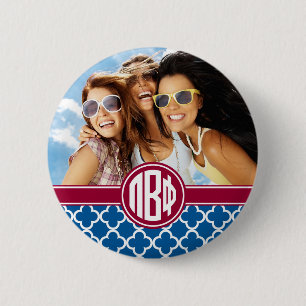 Pi Beta Phi Monogram and Photo Pinback Button