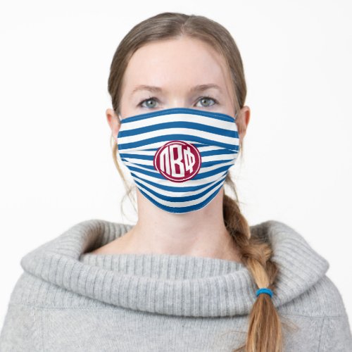 Pi Beta Phi  Monogram Stripe Pattern Adult Cloth Face Mask