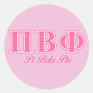 Pi Beta Phi Pink Letters Classic Round Sticker