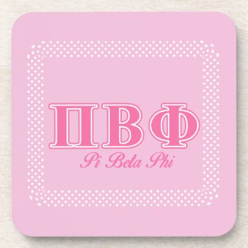 Pi Beta Phi Pink Letters Drink Coaster by pibetaphi at Zazzle