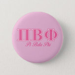 Pi Beta Phi Pink Letters Pinback Button at Zazzle