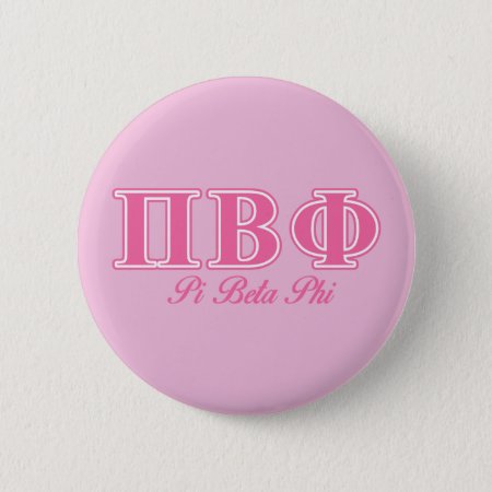 Pi Beta Phi Pink Letters Pinback Button
