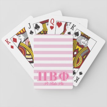 Pi Beta Phi Pink Letters Playing Cards by pibetaphi at Zazzle