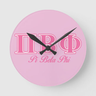 Pi Beta Phi Pink Letters Round Clock