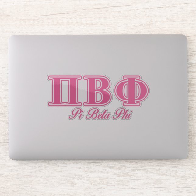Pi Beta Phi Pink Letters Sticker (Computer)