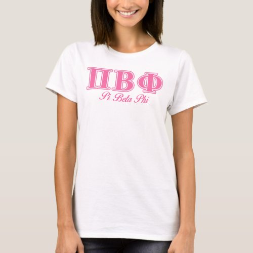 Pi Beta Phi Pink Letters T_Shirt