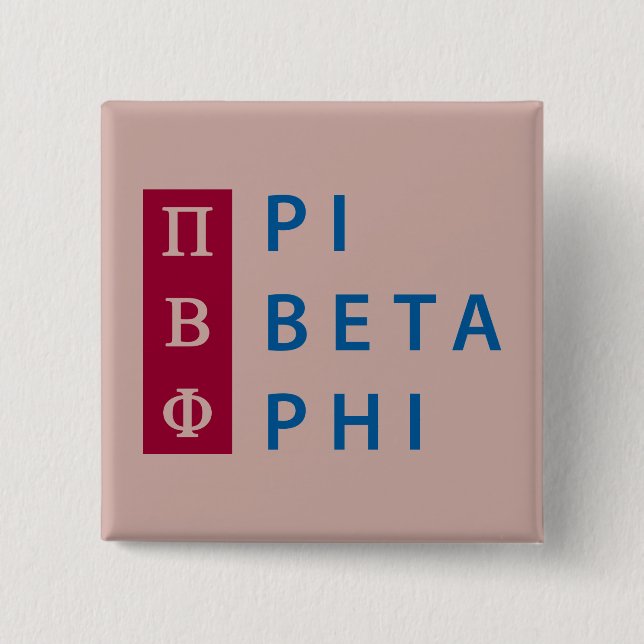 Pi Beta Phi Stacked Button (Front)