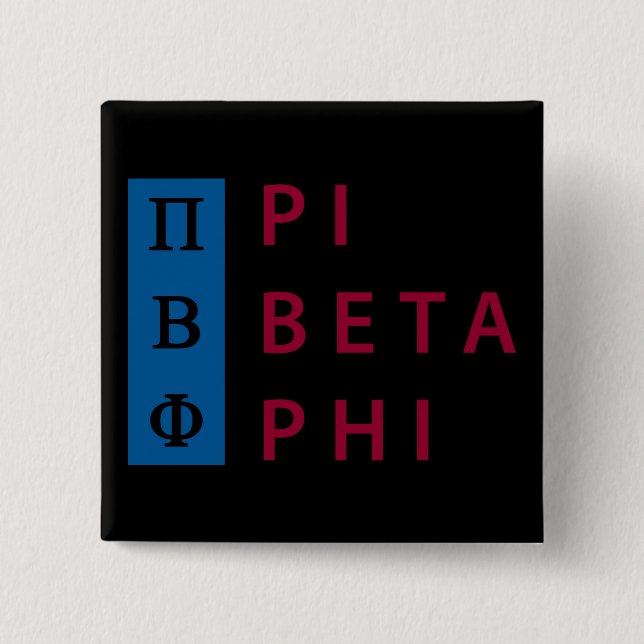 Pi Beta Phi Stacked Pinback Button (Front)