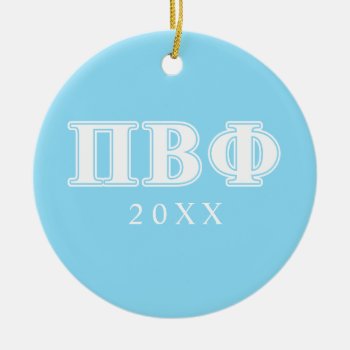 Pi Beta Phi White And Blue Letters Ceramic Ornament by pibetaphi at Zazzle