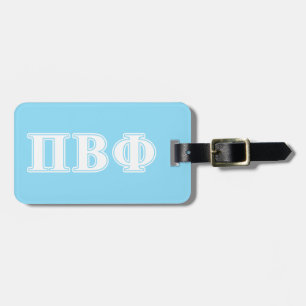 Pi Beta Phi White and Blue Letters Luggage Tag
