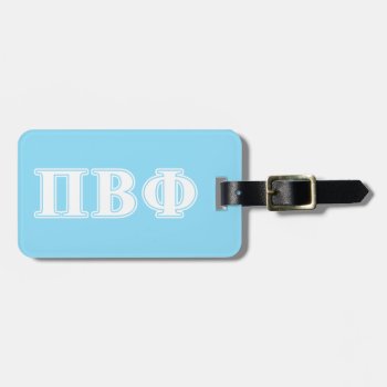 Pi Beta Phi White And Blue Letters Luggage Tag by pibetaphi at Zazzle