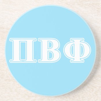 Pi Beta Phi White And Blue Letters Sandstone Coaster by pibetaphi at Zazzle