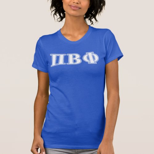 Pi Beta Phi White and Blue Letters T_Shirt
