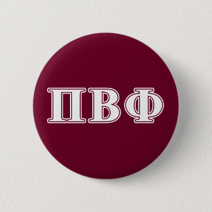 Pi Beta Phi White and Maroon Letters Button