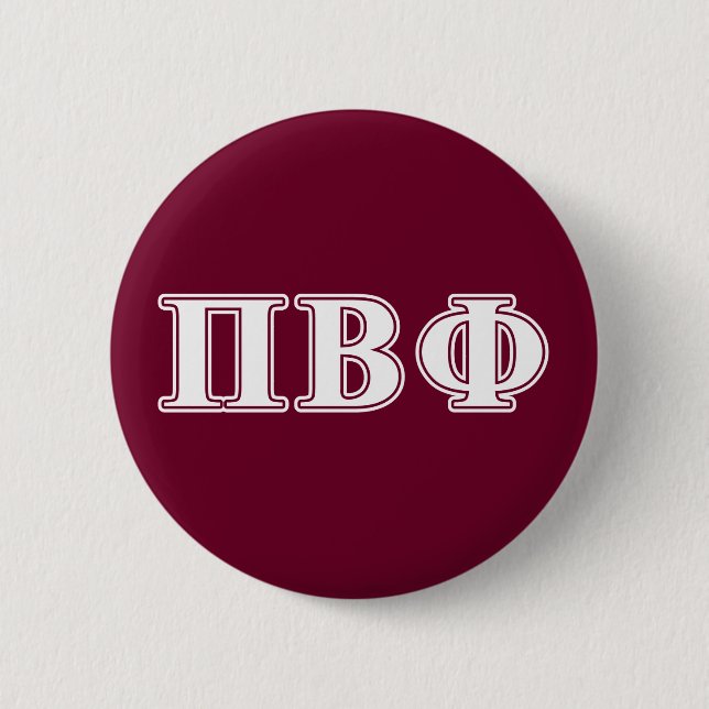 Pi Beta Phi White and Maroon Letters Button (Front)