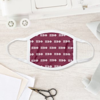 Pi Beta Phi White And Maroon Letters Face Mask by pibetaphi at Zazzle