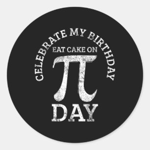 Pi Birthday Math Day Vintage Classic Round Sticker