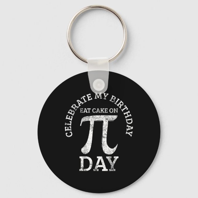Pi Birthday Math Day Vintage  Keychain (Front)