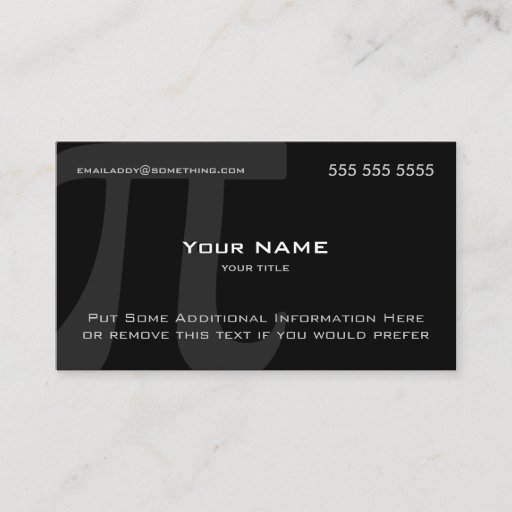 Customizable Pi Business Card Template