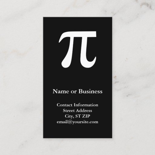 Customizable Pi Business Cards