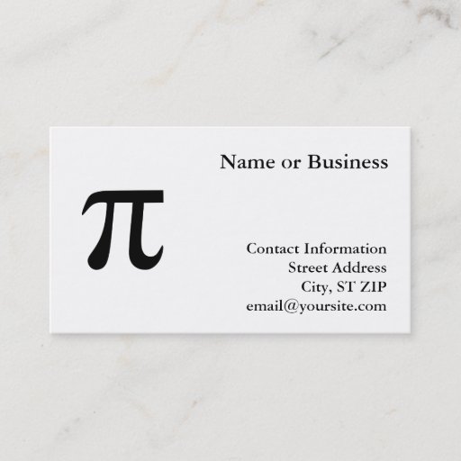 Customizable Pi Business Cards