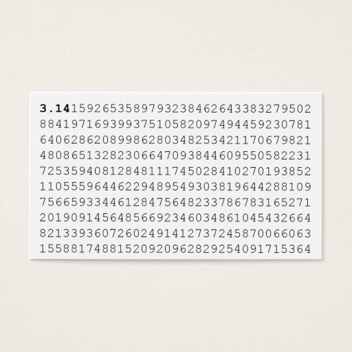 Customizable Pi Celebrate 3.14 Pi Day Business Cards