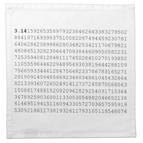 Pi Celebrate 314 Pi Day Cloth Napkin