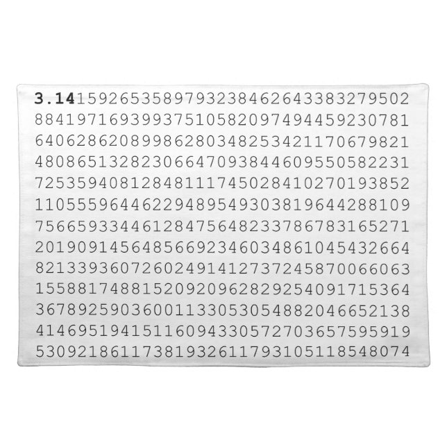 Pi Celebrate 3.14 Pi Day Cloth Placemat (Front)
