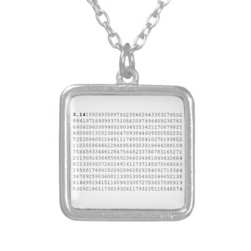 Pi Celebrate 314 Pi Day Silver Plated Necklace