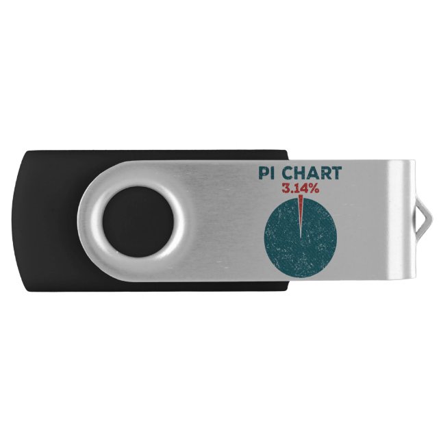Pi Chart Funny Pi Day Math Teacher Flash Drive (Front)