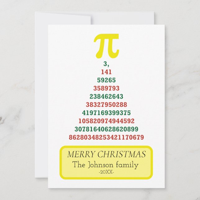  Pi christmas tree Holiday Card (Front)
