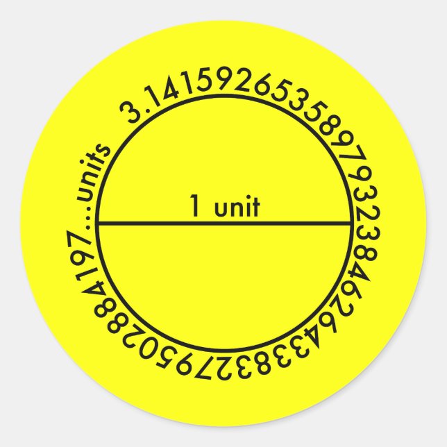 Pi Circle Classic Round Sticker (Front)
