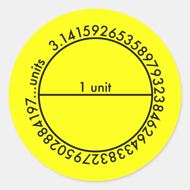 Pi Circle Classic Round Sticker (Front)