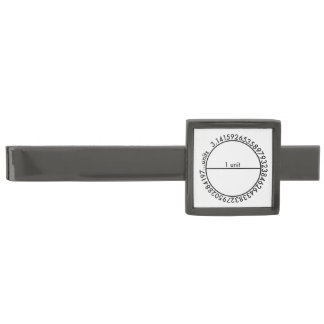 Pi Circle Gunmetal Finish Tie Clip
