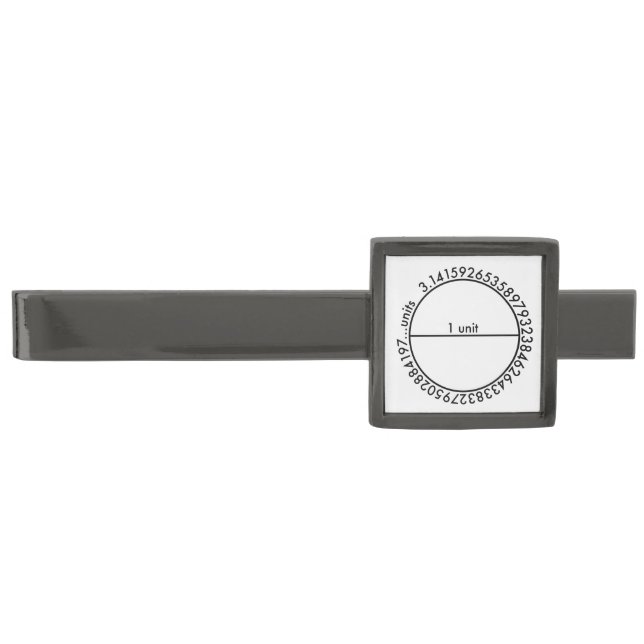 Pi Circle Gunmetal Finish Tie Clip (Front)