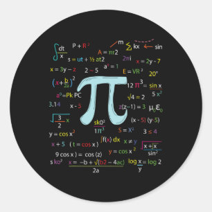 Pi Circle Number Formulas Nerdy Mathematicians Pi Classic Round Sticker