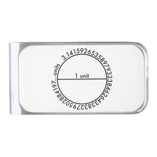 Pi Circle Silver Finish Money Clip
