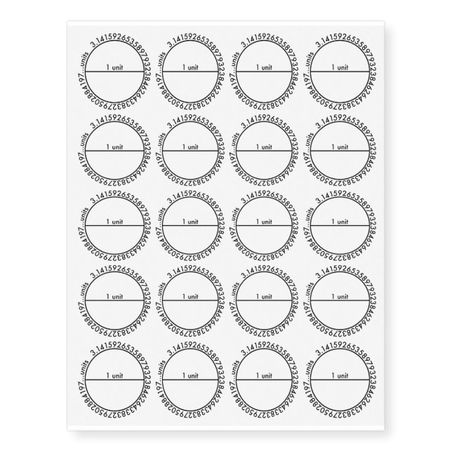 Pi Circle Temporary Tattoos (Front)
